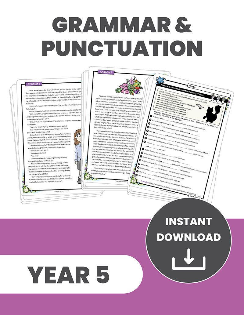 Year 5 Grammar and Punctuation: INSTANT DOWNLOAD