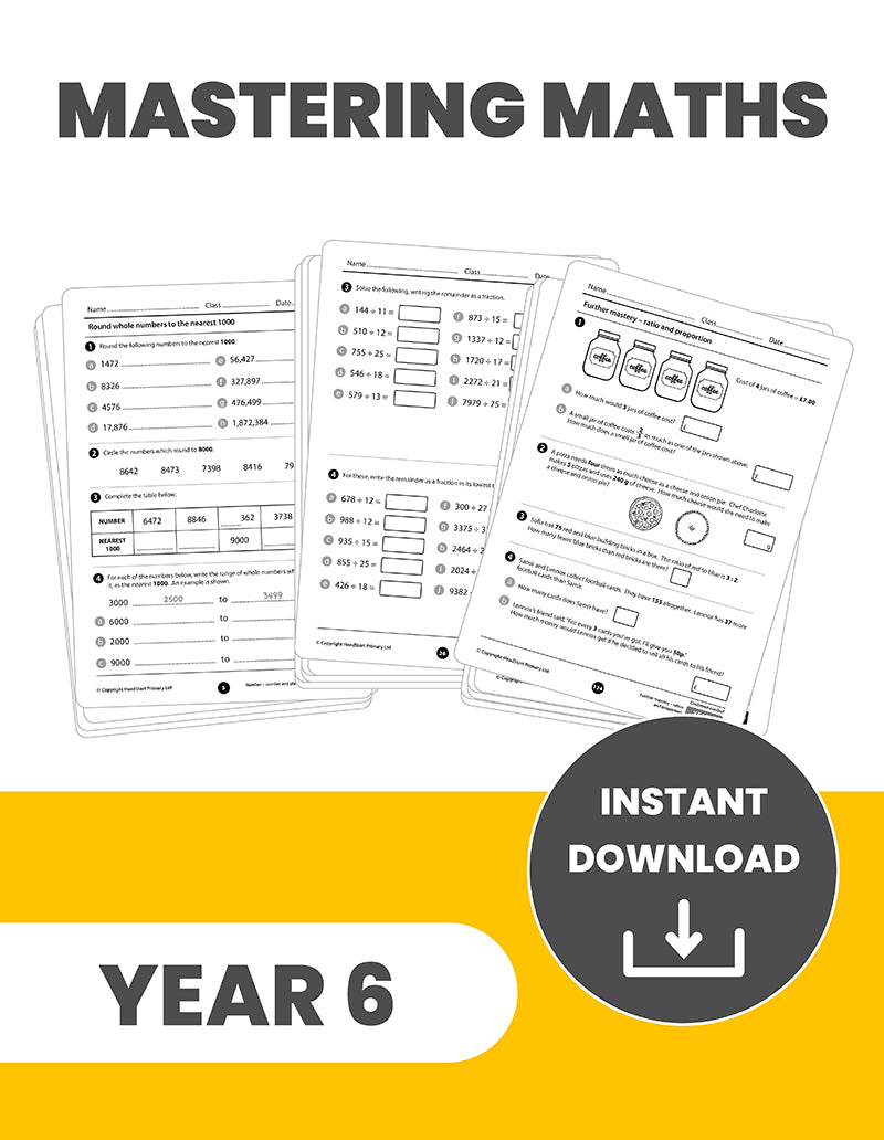 Year 6 Mastering the Maths Curriculum: INSTANT DOWNLOAD