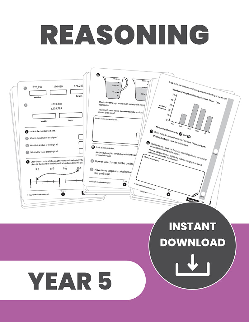 Year 5 Maths Content Domain Reasoning Tests: INSTANT DOWNLOAD