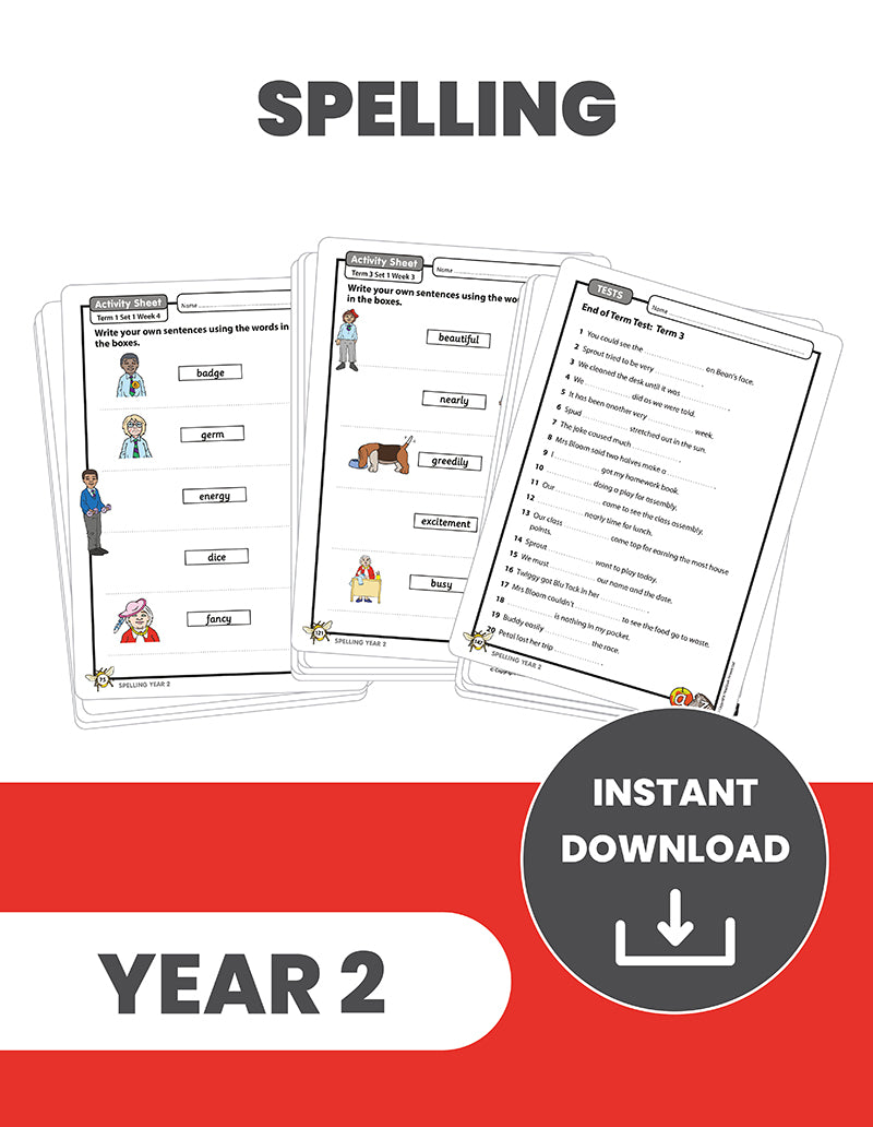 Year 2 Spelling: INSTANT DOWNLOAD
