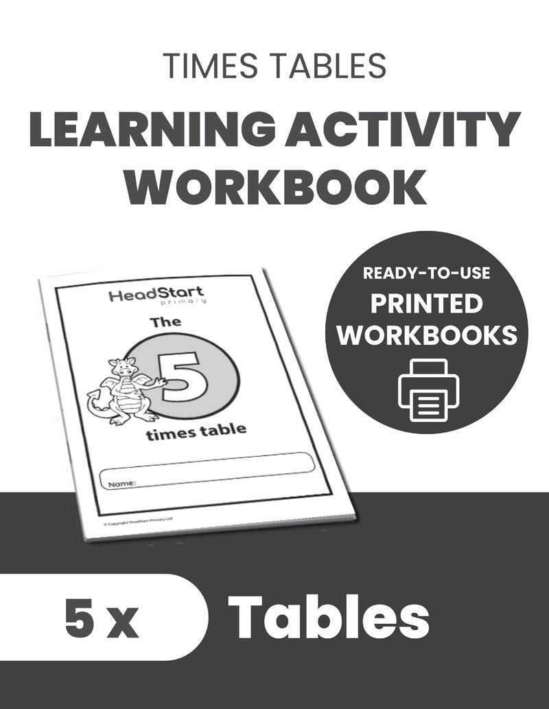 Times Tables Learning Activity Workbook: 5 X TABLES
