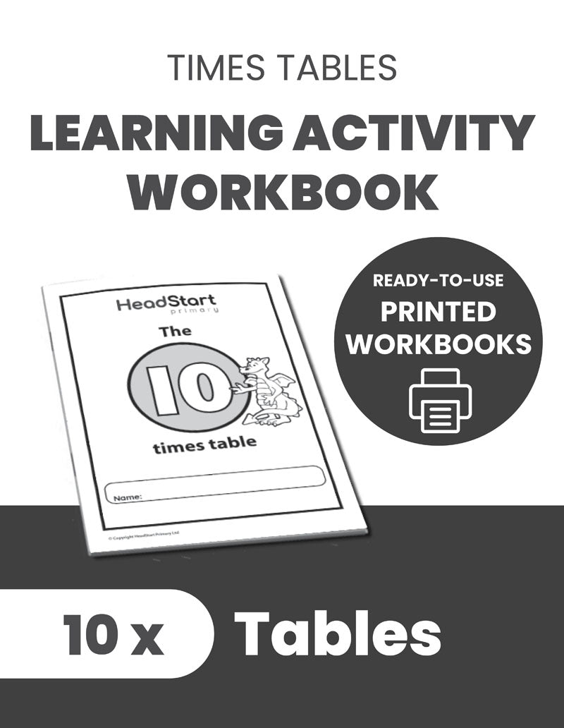 Times Tables Learning Activity Workbook: 10 X TABLES