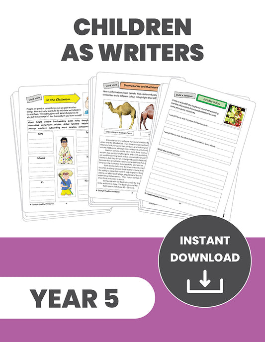 Year 5 Children as Writers: INSTANT DOWNLOAD