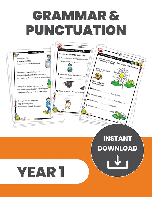 Year 1 Grammar and Punctuation: INSTANT DOWNLOAD
