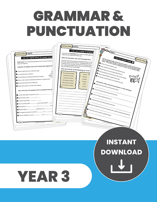 Year 3 Grammar and Punctuation: INSTANT DOWNLOAD
