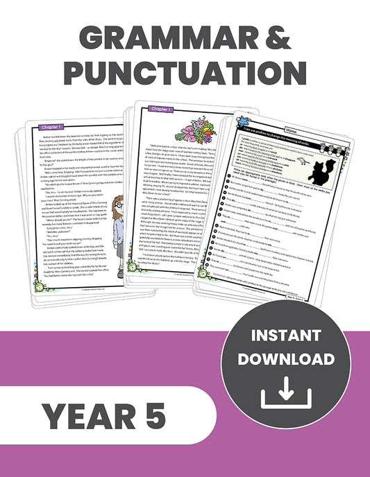 Year 5 Grammar and Punctuation: INSTANT DOWNLOAD