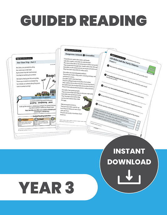 Year 3 Comprehension and Guided Reading: INSTANT DOWNLOAD