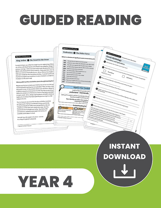 Year 4 Comprehension and Guided Reading: INSTANT DOWNLOAD