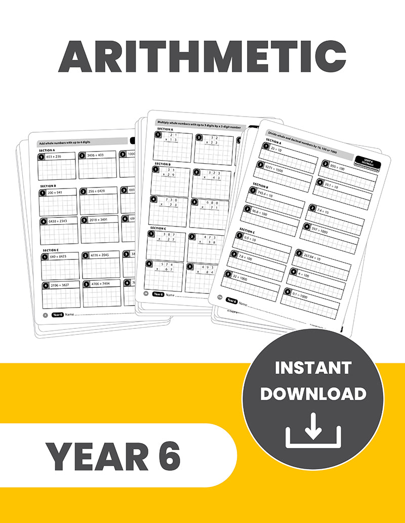 Year 6 Mastering the Arithmetic Curriculum: INSTANT DOWNLOAD