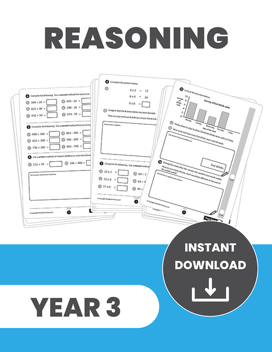 Year 3 Maths Content Domain Reasoning Tests: INSTANT DOWNLOAD