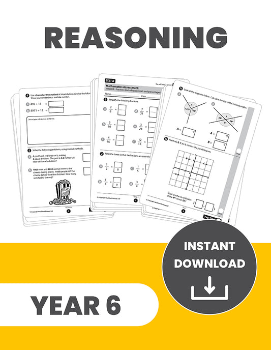 Year 6 Maths Content Domain Reasoning Tests: INSTANT DOWNLOAD