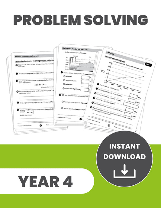 Year 4 Problem Solving, Reasoning and Investigating: INSTANT DOWNLOAD