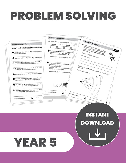 Year 5 Problem Solving, Reasoning and Investigating: INSTANT DOWNLOAD