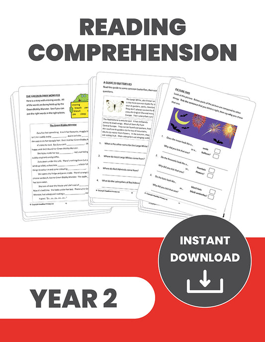 Year 2 Reading Comprehension: INSTANT DOWNLOAD