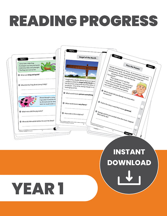 Year 1 Reading Progress Tests: INSTANT DOWNLOAD