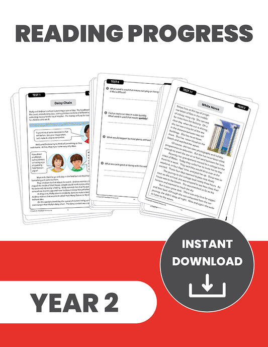 Year 2 Reading Progress Tests: INSTANT DOWNLOAD