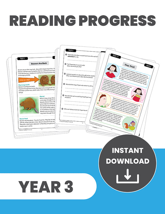 Year 3 Reading Progress Tests: INSTANT DOWNLOAD