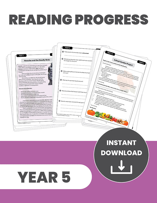 Year 5 Reading Progress Tests: INSTANT DOWNLOAD