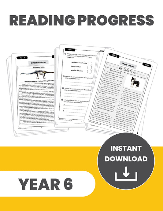 Year 6 Reading Progress Tests: INSTANT DOWNLOAD