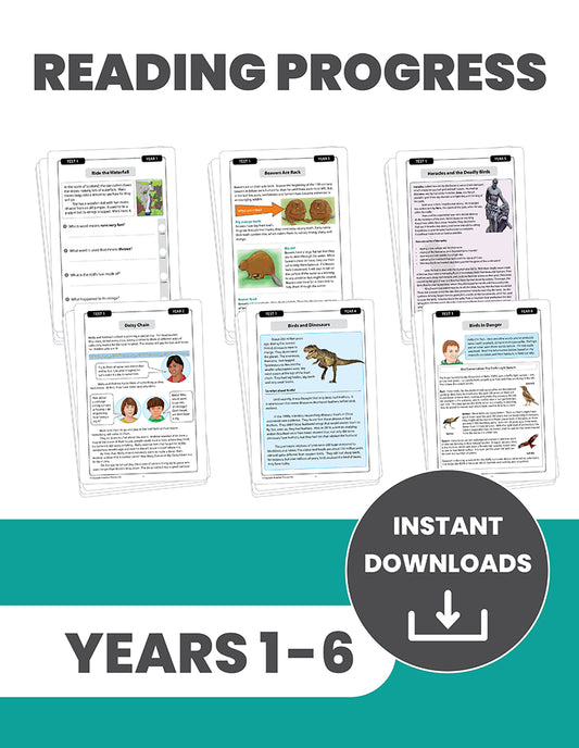 Years 1 to 6 Reading Progress Tests: INSTANT DOWNLOADS