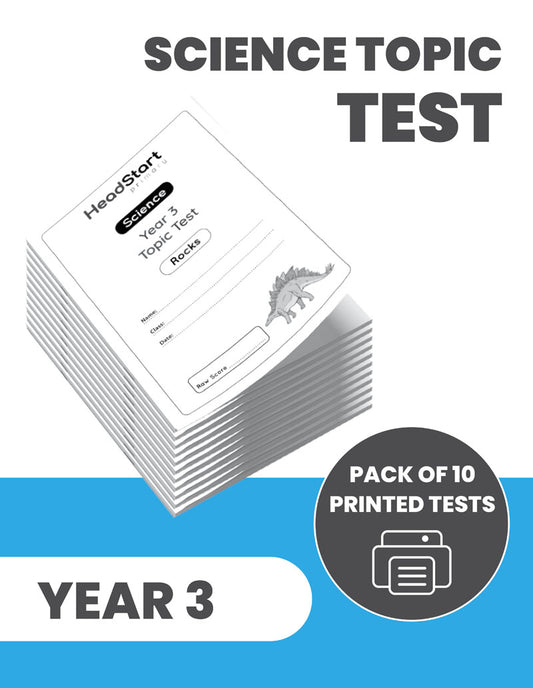 Year 3 Science Topic Test ROCKS: PACK OF 10 PRINTED TESTS