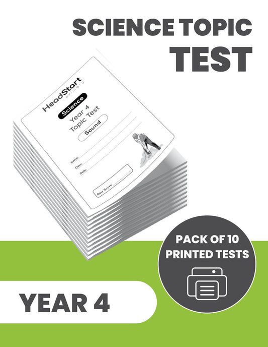 Year 4 Science Topic Test SOUND: PACK OF 10 PRINTED TESTS