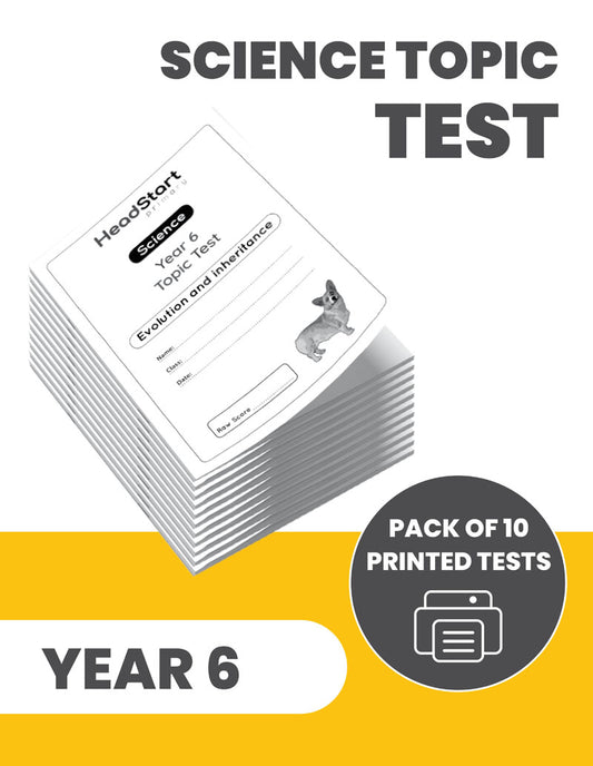 Year 6 Science Topic Test EVOLUTION AND INHERITANCE: PACK OF 10 PRINTED TESTS