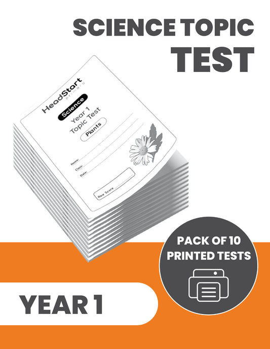 Year 1 Science Topic Test PLANTS: PACK OF 10 PRINTED TESTS