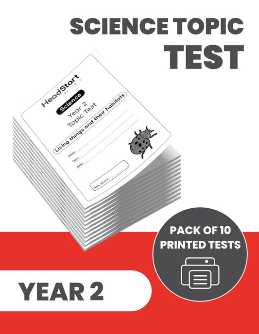 Year 2 Science Topic Test LIVING THINGS AND THEIR HABITATS: PACK OF 10 PRINTED TESTS