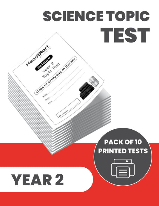 Year 2 Science Topic Test USES OF EVERYDAY MATERIALS: PACK OF 10 PRINTED TESTS