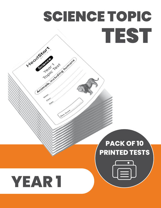 Year 1 Science Topic Test ANIMALS INCLUDING HUMANS: PACK OF 10 PRINTED TESTS