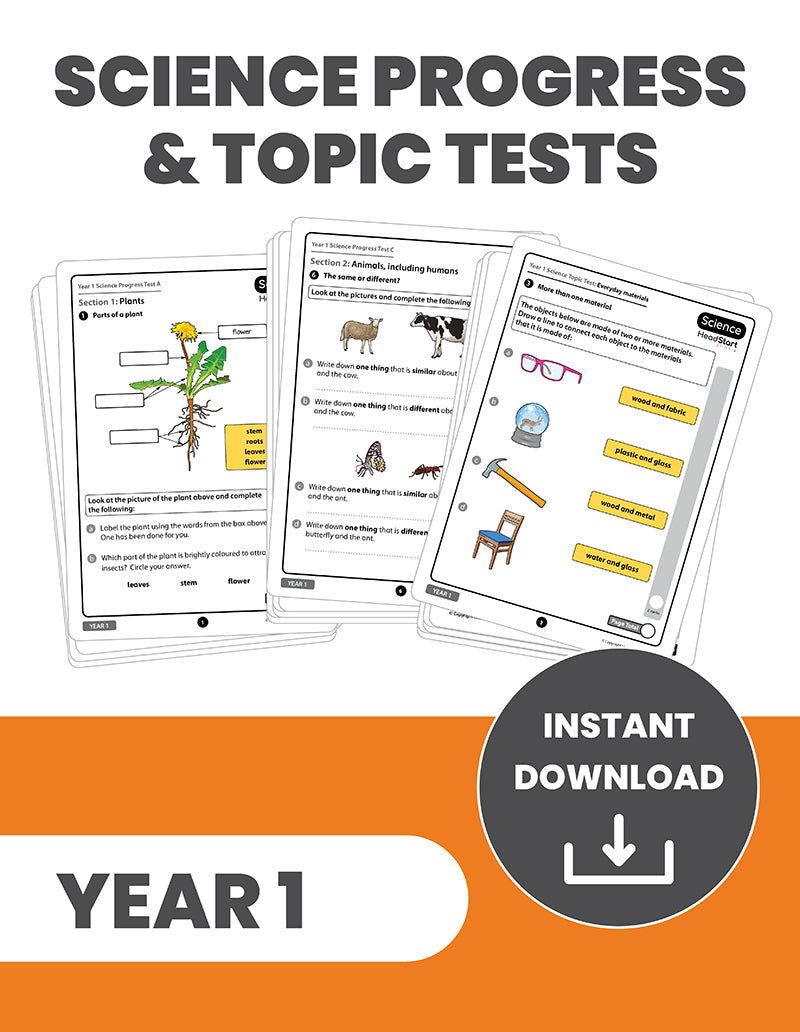 Year 1 Science Scaled Score Progress Tests and Topic Tests: INSTANT DO ...