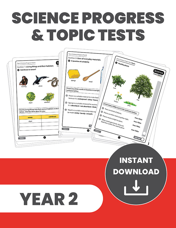 Year 2 Science Scaled Score Progress Tests and Topic Tests: INSTANT DO ...
