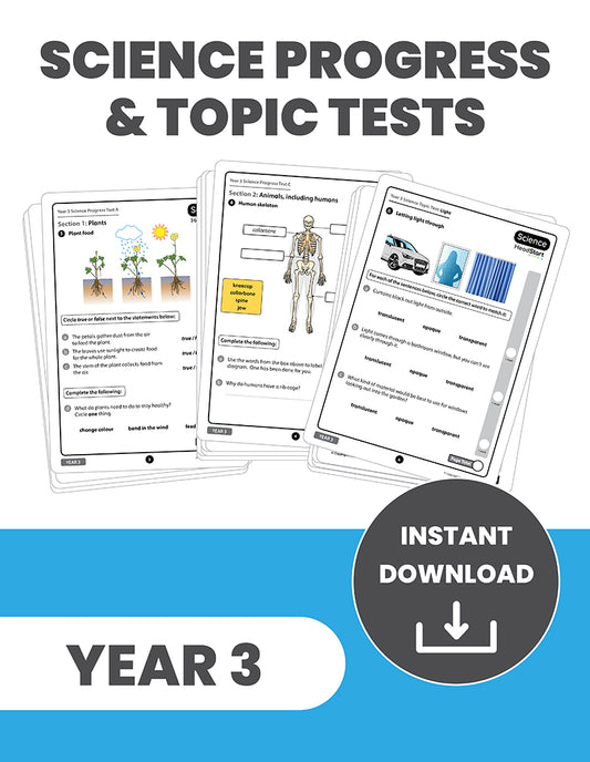 Year 3 Science Scaled Score Progress Tests and Topic Tests: INSTANT DOWNLOAD