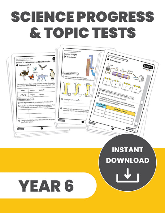 Year 6 Science Scaled Score Progress Tests and Topic Tests: INSTANT DOWNLOAD