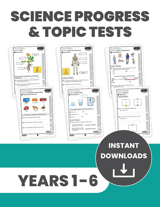 Years 1 to 6 Science Scaled Score Progress Tests and Topic Tests: INSTANT DOWNLOADS