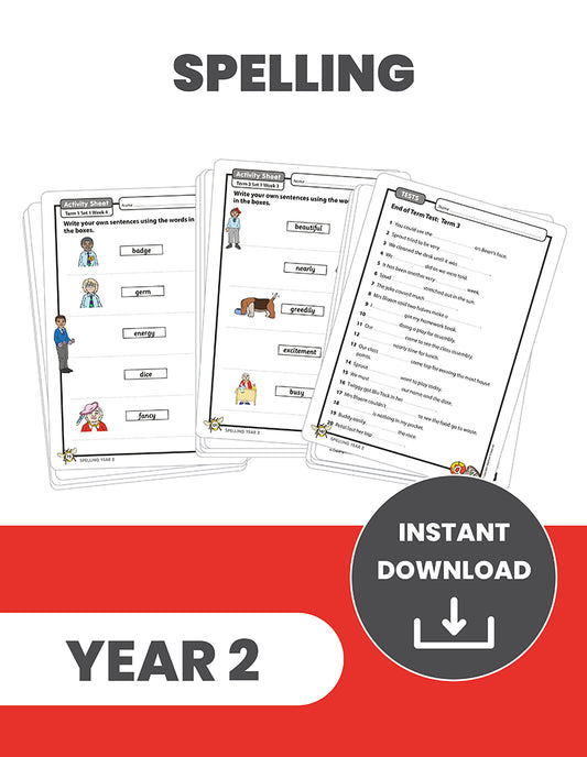 Year 2 Spelling: INSTANT DOWNLOAD
