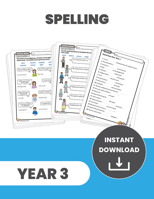 Year 3 Spelling: INSTANT DOWNLOAD