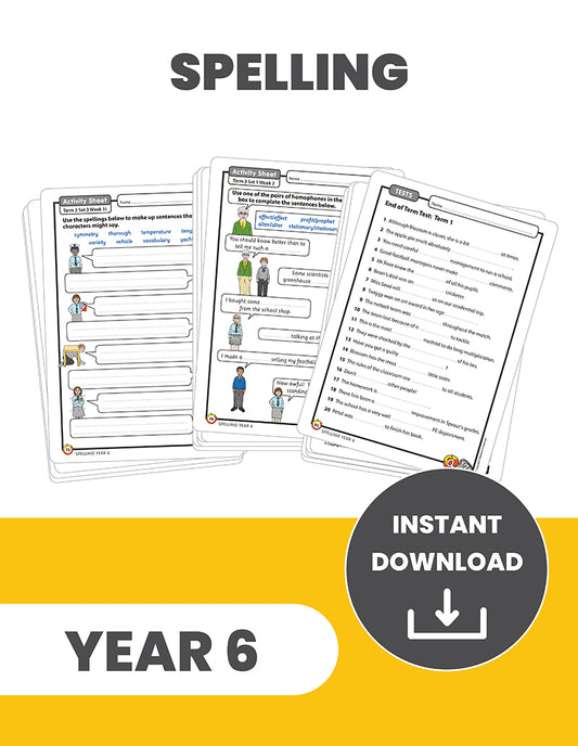Year 6 Spelling: INSTANT DOWNLOAD