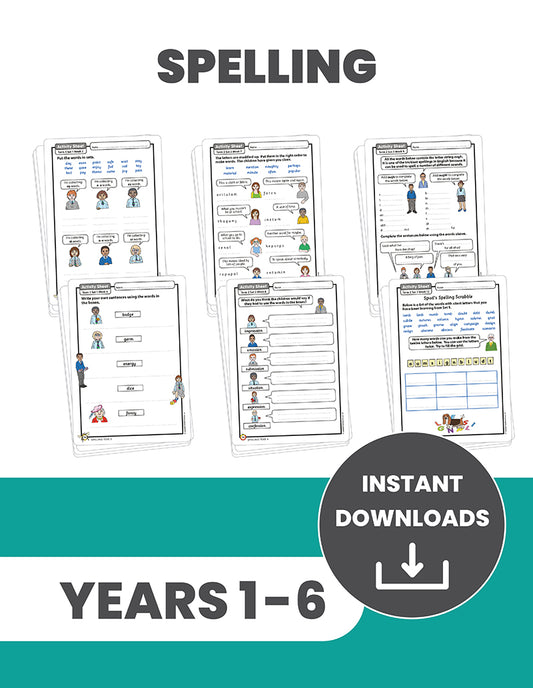 Years 1 to 6 Spelling: INSTANT DOWNLOADS