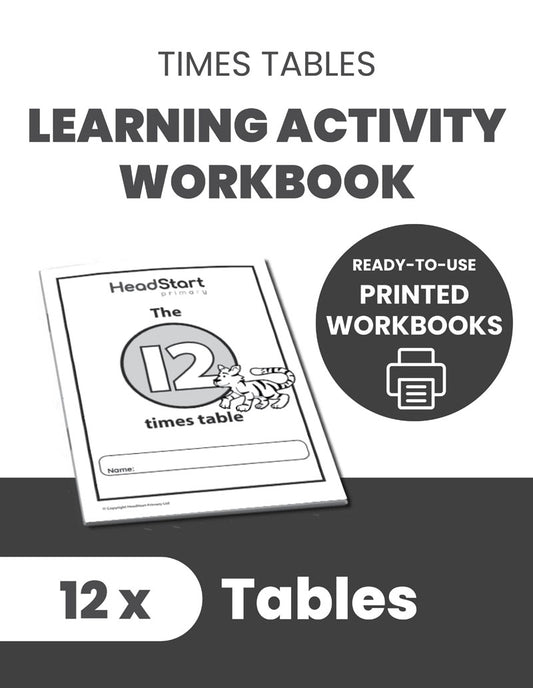 Times Tables Learning Activity Workbook: 12 X TABLES