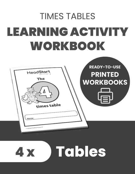 Times Tables Learning Activity Workbook: 4 X TABLES