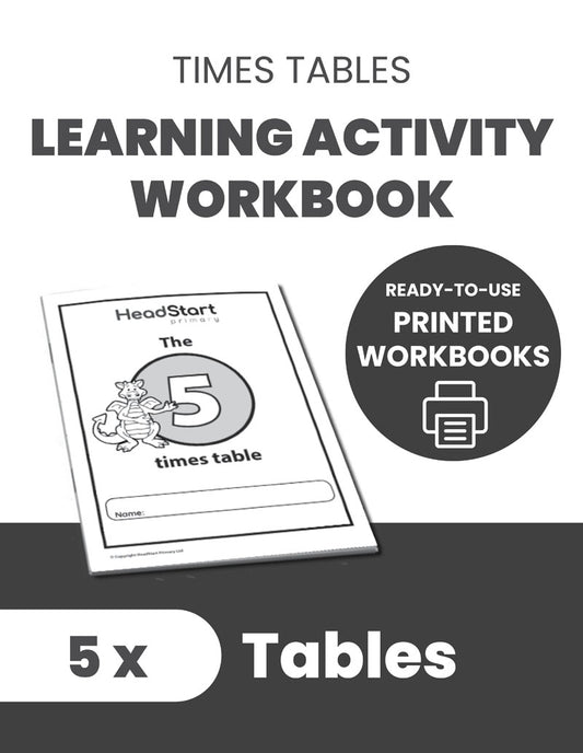 Times Tables Learning Activity Workbook: 5 X TABLES