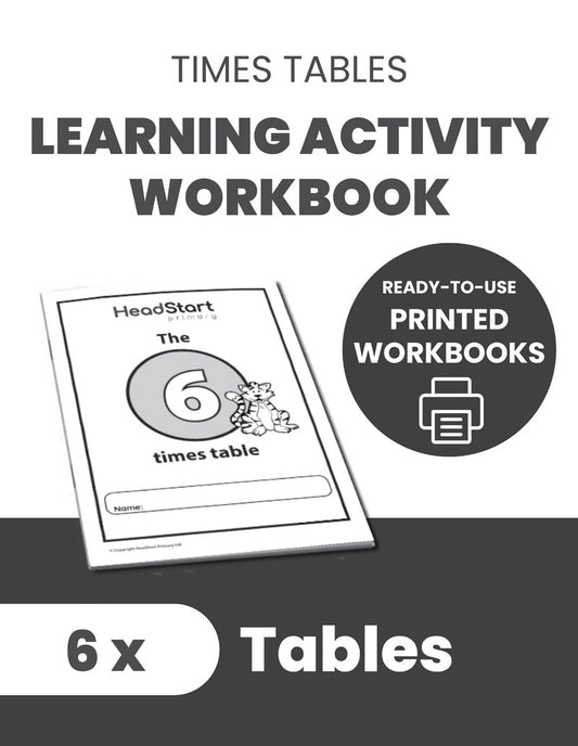 Times Tables Learning Activity Workbook: 6 X TABLES