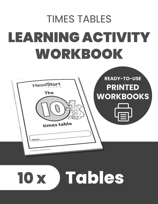 Times Tables Learning Activity Workbook: 10 X TABLES