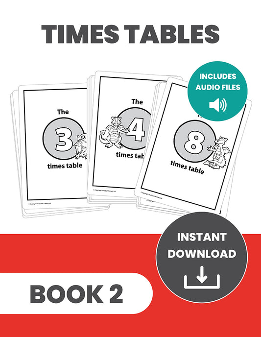 Learn Your Times Tables Book 2 (3x, 4x, 8x): INSTANT DOWNLOAD