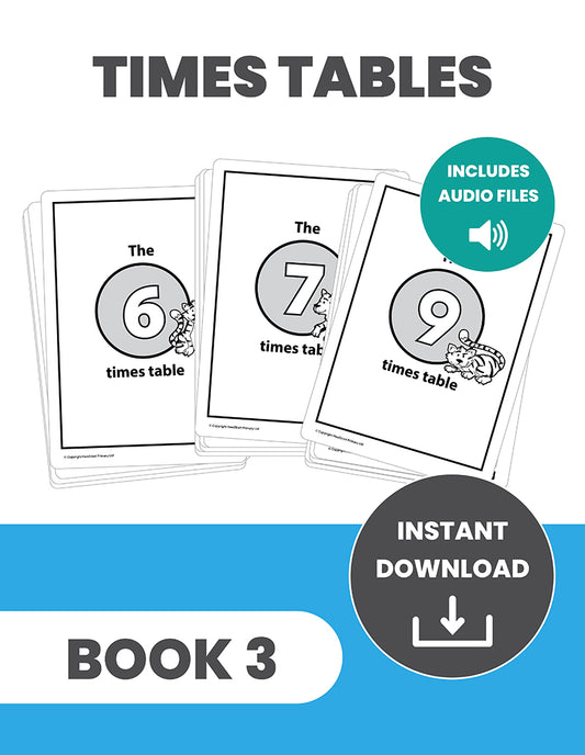 Learn Your Times Tables Book 3 (6x, 7x, 9x): INSTANT DOWNLOAD