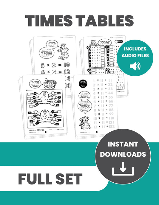 Learn Your Times Tables Books 1 to 4 (Full Set): INSTANT DOWNLOADS
